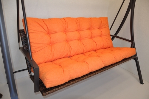 Polstr na zahradní houpačku 120 cm - látka oranžový melír