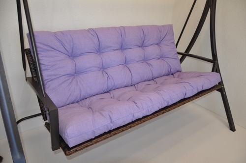 Polstr na zahradní houpačku 120 cm - látka fialový melír