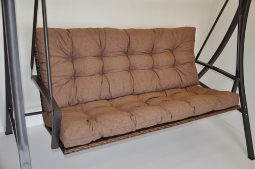 Polstr na zahradní houpačku 130 cm - látka hnědý melír