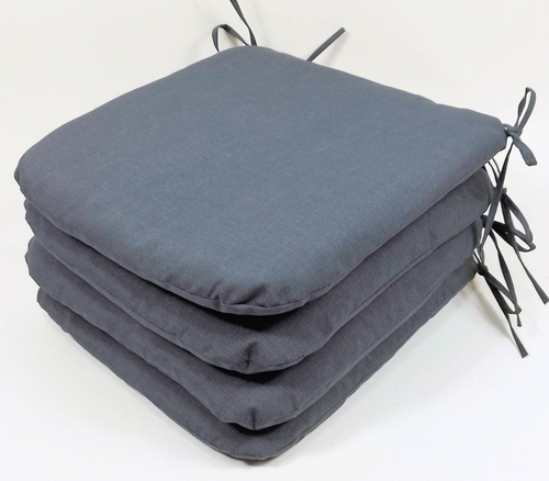 Sedák 40x40 cm látka tmavě šedý melír - set 4 kusy