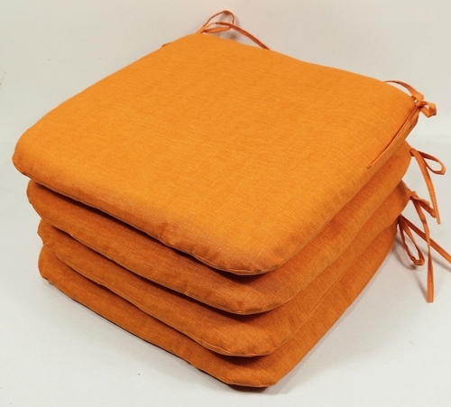 Sedák 40x40 cm látka oranžový melír - set 4 kusy