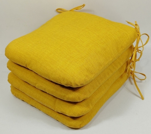 Sedák 40x40 cm látka žlutý melír - set 4 kusy