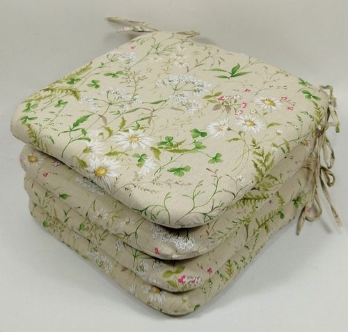 Sedák 40x40 cm látka kapradí - set 4 kusy