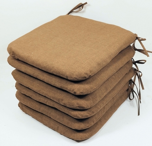 Sedák 40x40 cm látka hnědý melír - set 6 kusů