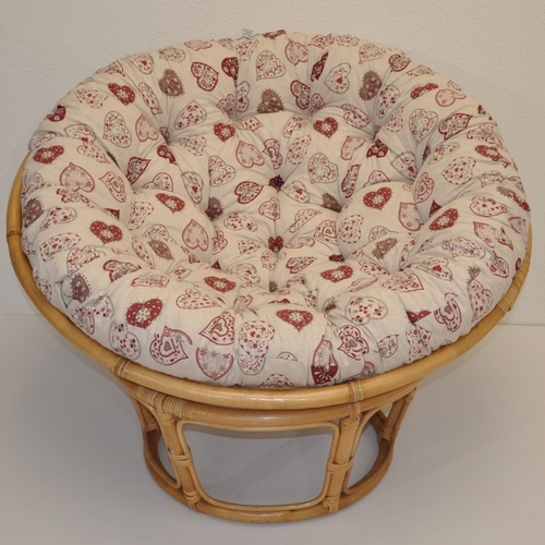 Polstr na křeslo papasan 115 cm motiv červená srdce