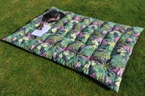 Matrace zahradní MAXI 180x115 cm - motiv monstera
