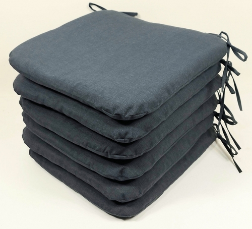 Sedák 40x40 cm látka tmavě šedý melír - set 6 kusů