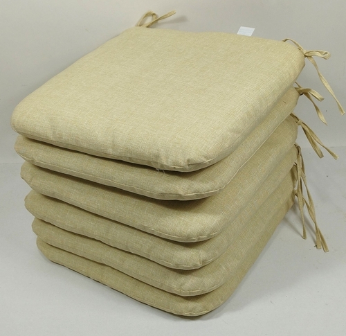 Sedák 40x40 cm látka béžový melír - set 6 kusů