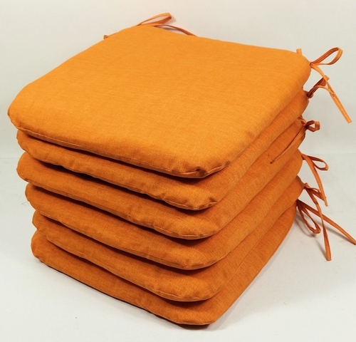 Sedák 40x40 cm látka oranžový melír - set 6 kusů
