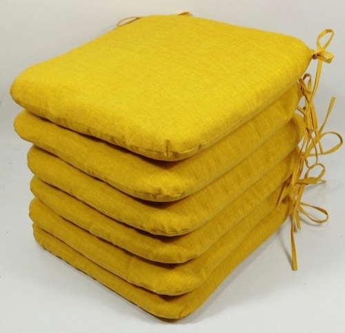 Sedák 40x40 cm látka žlutý melír - set 6 kusů