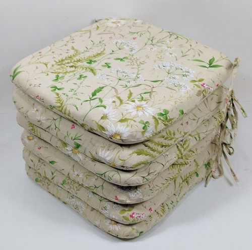Sedák 40x40 cm látka kapradí - set 6 kusů