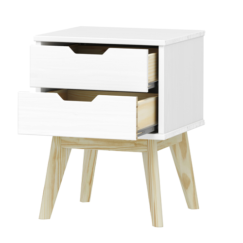 Noční stolek 2 zásuvky BONITO bílý lak