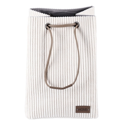 Koš prádelní - manšestr, stahovací, krémový