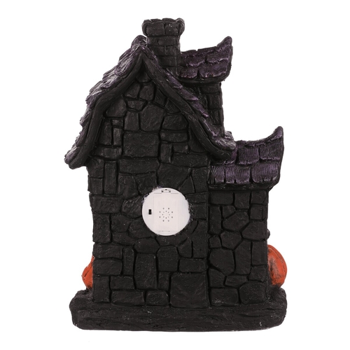 Domeček z magnesia - Halloween, LED osvětl., černý s dýněmi