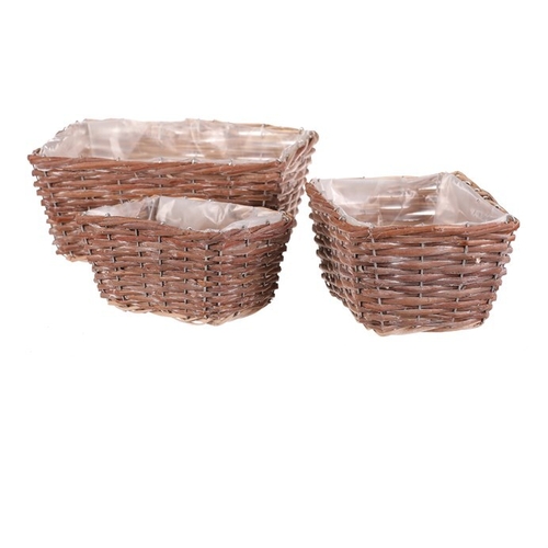 Obal proutěný - hranatý, přírodní, cena za sadu 3 ks