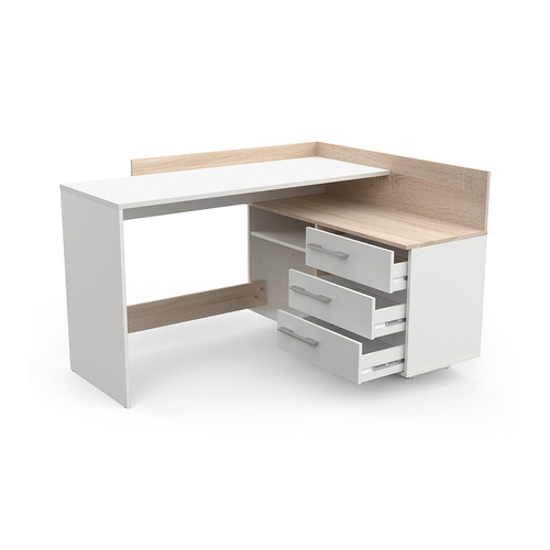 Psací stůl rohový THALES 484881 dub/bílá
