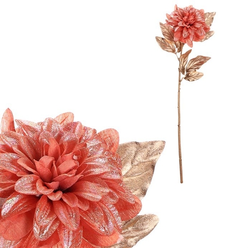 Jiřina - umělá řezaná, pozlacená, meruňkový květ