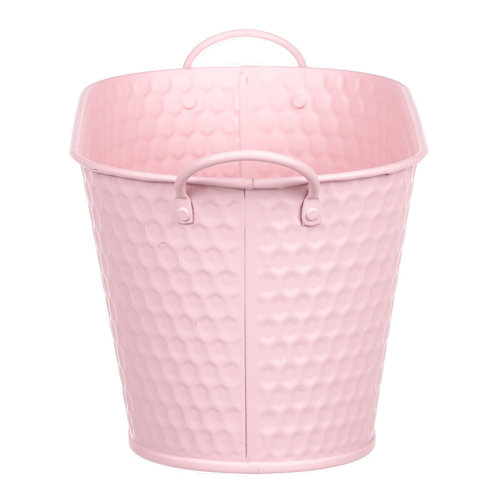 Obal kovový - truhlík, v růžové barvě