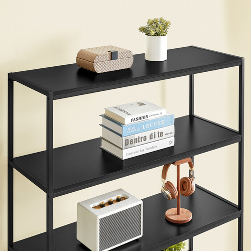 Regál, mdf, černá, AUR-E1121 BK