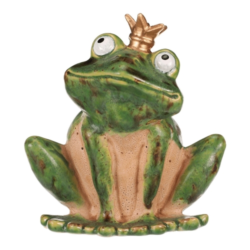 Žába s korunkou - keramická figurka, vel. L, zelená