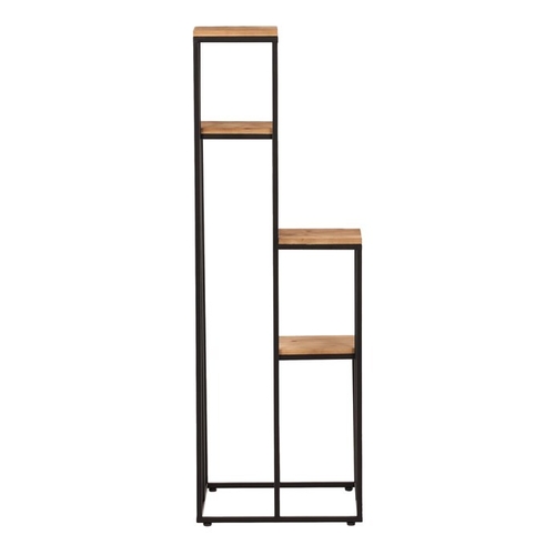 Stojan na květiny - 4 patrový, kov a dřevěná deska