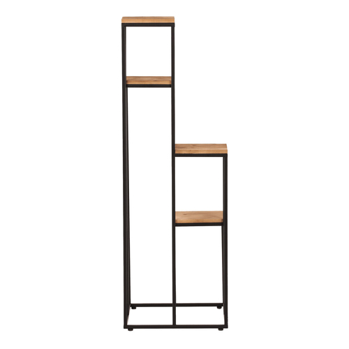 Stojan na květiny - 4 patrový, kov a dřevěná deska