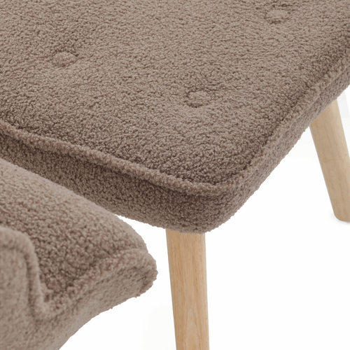 Relaxační křeslo, hnědá, látka bouclé, AK-319 BR2