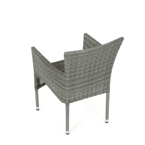 Zahradní židle, kov, polyratan, šedá, AZC-S2118 GREY