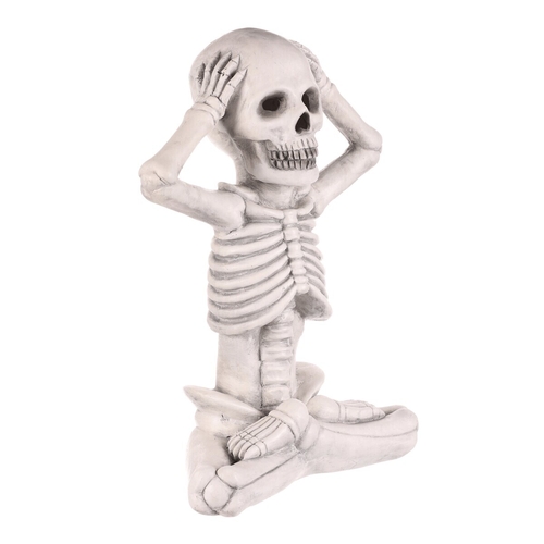 Kostlivec z magnesia - Halloween, LED osvětlení, šedý