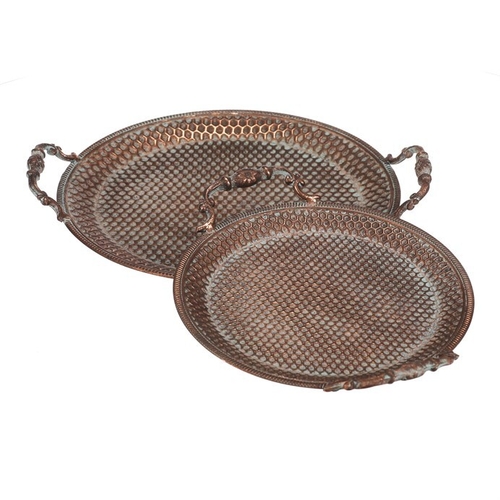 Tác kovový - aranžovací, meděný, cena za sadu 2 ks