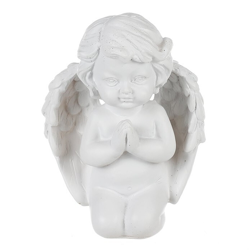 Anděl klečící - figurka z polyresinu, barva bílá