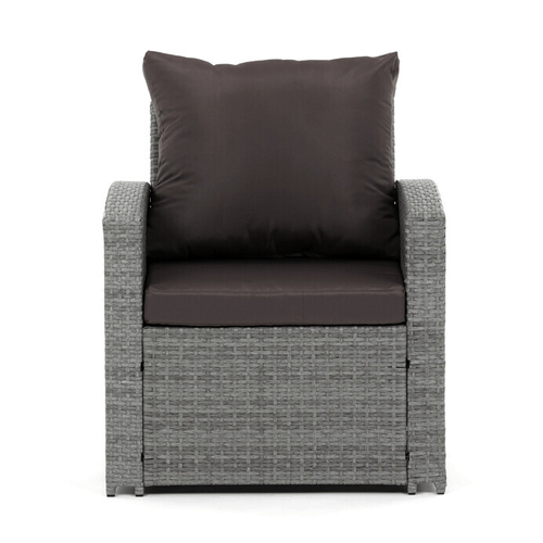 Zahradní sestava, polyratan, šedá, AZ-F1911 GREY