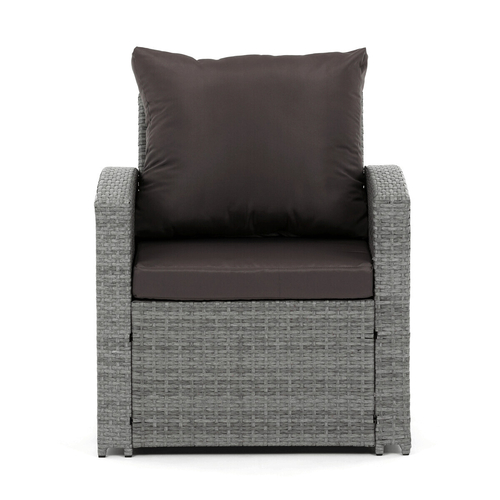 Zahradní sestava, polyratan, šedá, AZ-F1911 GREY