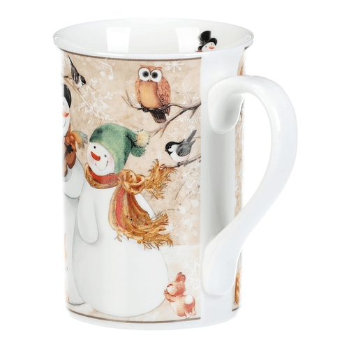 Hrnek porcelánový - 320 ml, dárkové balení, sněhuláci  a veselá zvířátka