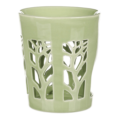 Aromalampa, motiv strom života, zelená barva, porcelán