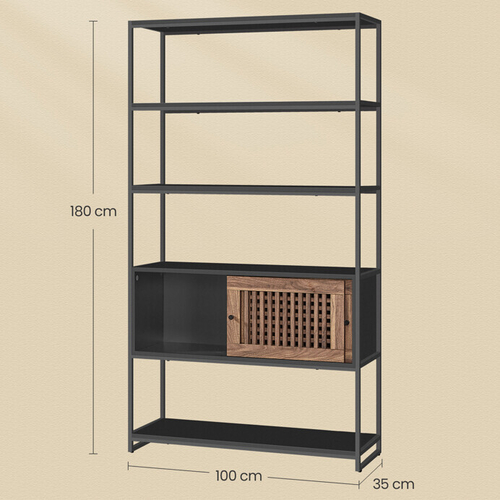 Regál, mdf, černá, AUR-E1121 BK