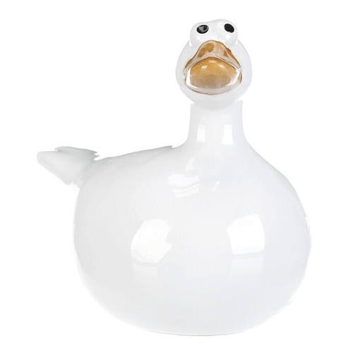 Kachna - keramická figurka, bílá, cena za 1 ks