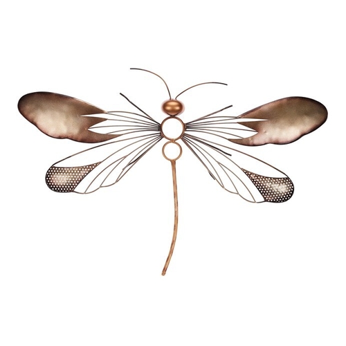 Muška - kovová nástěnná dekorace, barva zlatá