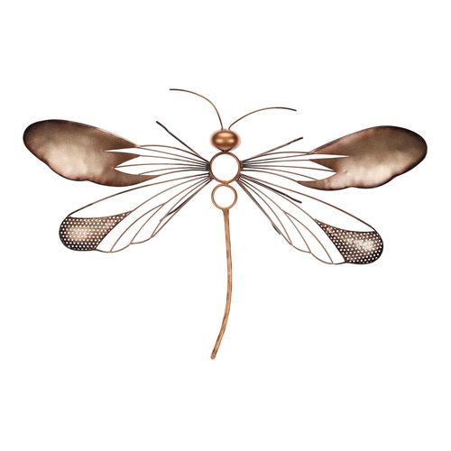 Muška - kovová nástěnná dekorace, barva zlatá