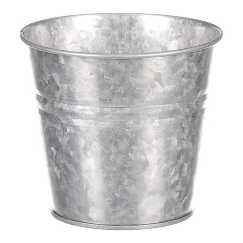 Obal kovový - kulatý, zinkový, barva stříbrná