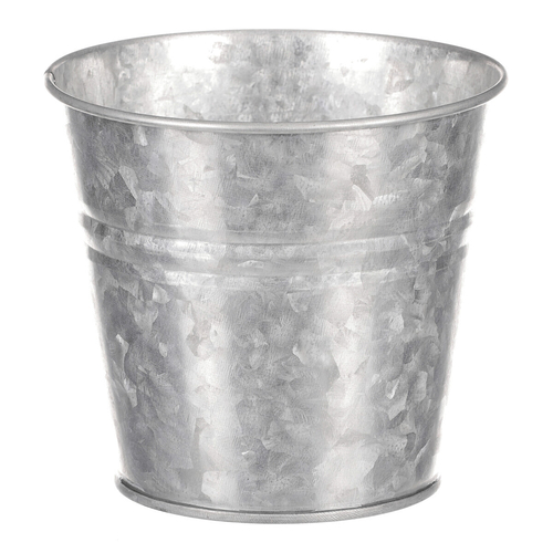 Obal kovový - kulatý, zinkový, barva stříbrná