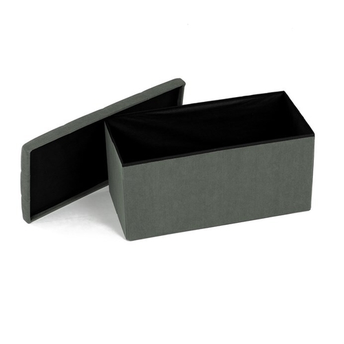 Taburet s úložným prostorem, zelená, manšestrová látka, TAB-472 GRN6