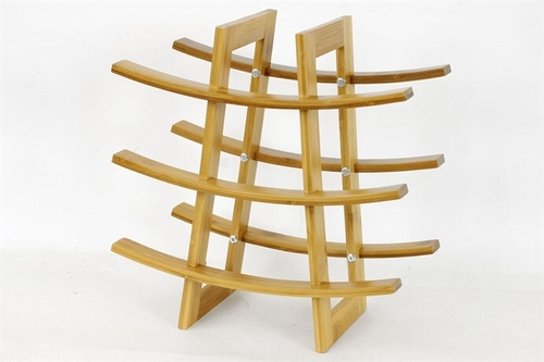 Stojan na víno - bambusový, třípatrový, barva přírodní