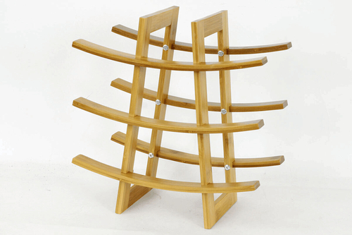 Stojan na víno - bambusový, třípatrový, barva přírodní