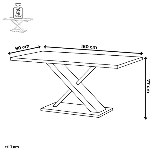 Jídelní stůl rozkládací 160-210x90 cm, mdf HT-D1931 WT