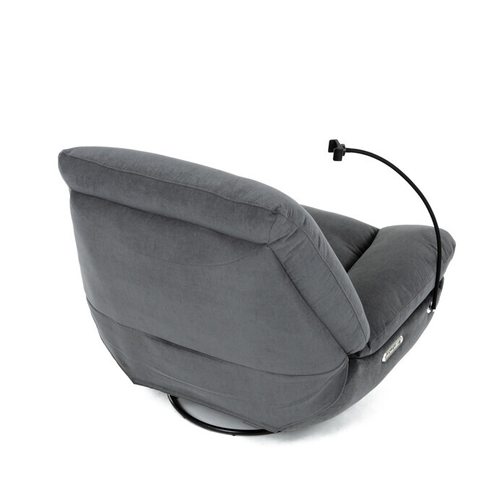 Polohovací křeslo, elektrické zabudované ovládání, šedá, látka, TV-7089 GREY2