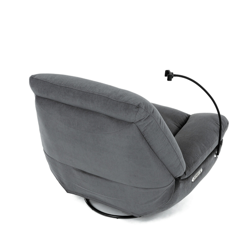Polohovací křeslo, elektrické zabudované ovládání, šedá, látka, TV-7089 GREY2