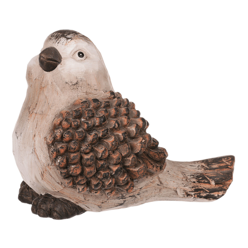 Ptáček - keramická figurka, barva hnědá
