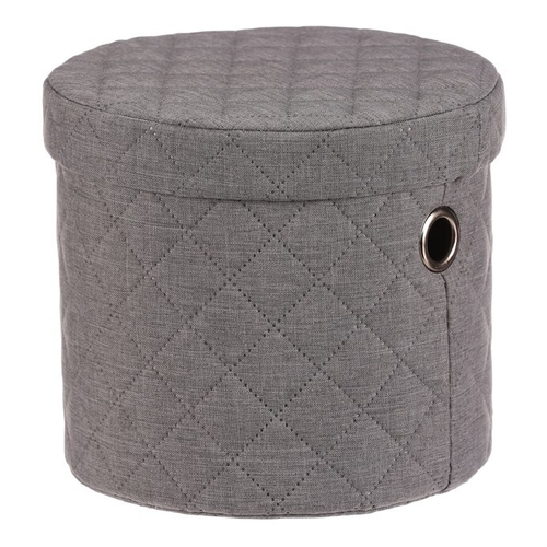 Koš prádelní - látka, kulatý, šedý, cena za sadu 5 ks