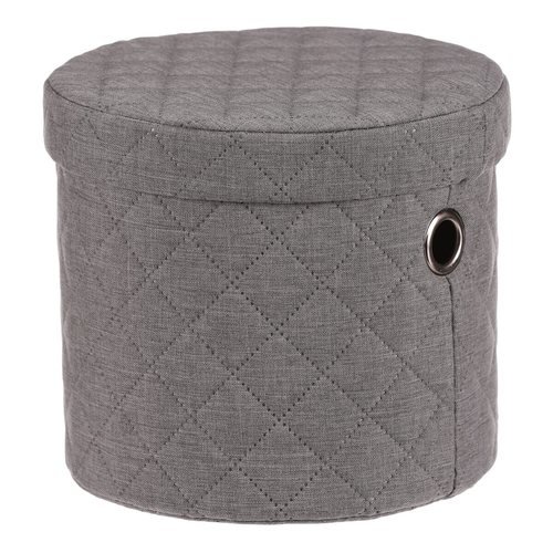 Koš prádelní - látka, kulatý, šedý, cena za sadu 5 ks